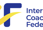 Logo of the International Coaches Federation with blue and yellow design.